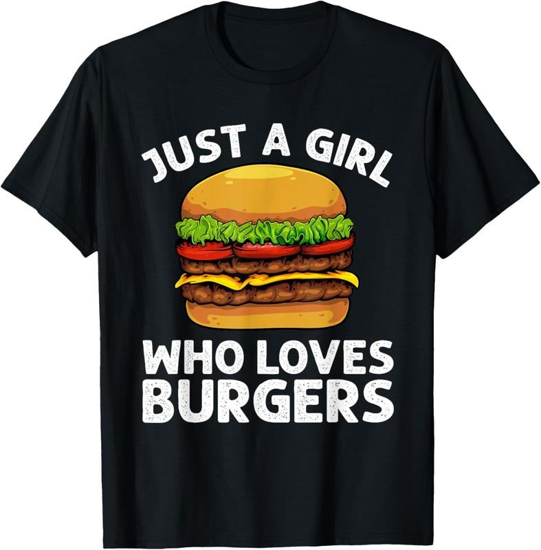 100% Cotton Cool Burger Art For Girls Women Hamburger Cheeseburger Lover T-Shirt Hoodie, Sweatshirt | GrindPrints.com