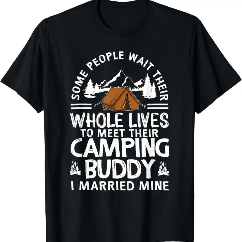 100% Cotton Cool Camping Buddies Gift For Men Women Funny Husband & Wife T-Shirt Hoodie, Sweatshirt | GrindPrints.com