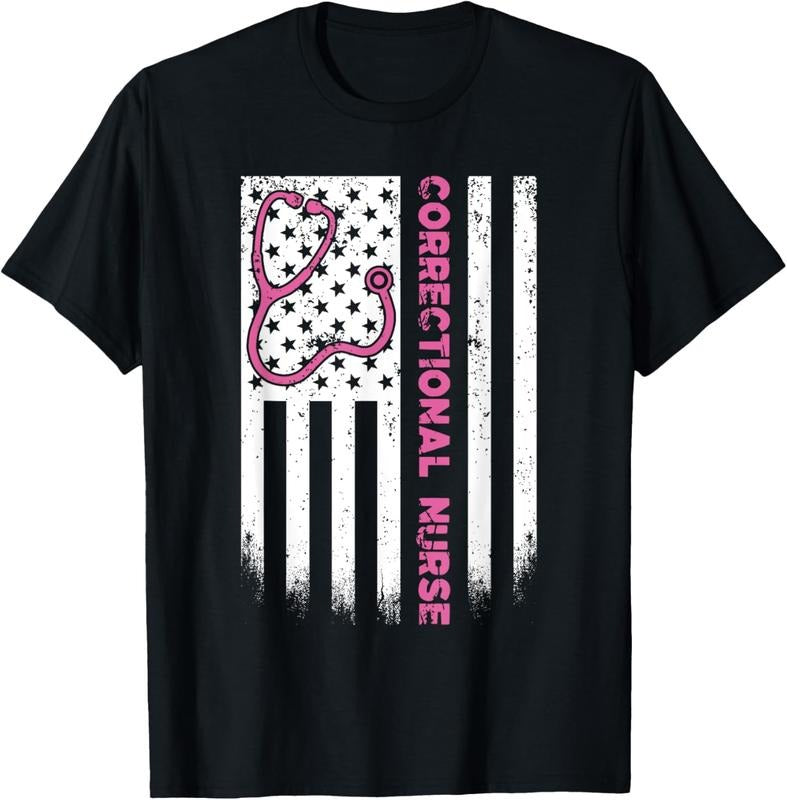 100% Cotton Correctional Nurse American flag US Stethoscope RN Patriotic T-Shirt Hoodie, Sweatshirt | GrindPrints.com