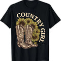 [100% Cotton]Country Girl Sunflower Boots Western Countryside Life T-Shirt Hoodie, Sweatshirt | GrindPrints.com