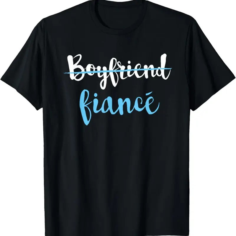 100% Cotton Couple Engagement Just Engaged T-Shirt Boyfriend Fiance T-Shirt Hoodie, Sweatshirt | GrindPrints.com