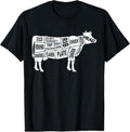100% Cotton Cow Butcher Tees, Beef Cuts Diagram BBQ meat cuts T-Shirt Hoodie, Sweatshirt | GrindPrints.com