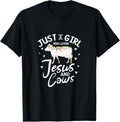 100% Cotton Cow Jesus Christian Just A Girl Who Loves Jesus and Cows T-Shirt Hoodie, Sweatshirt | GrindPrints.com
