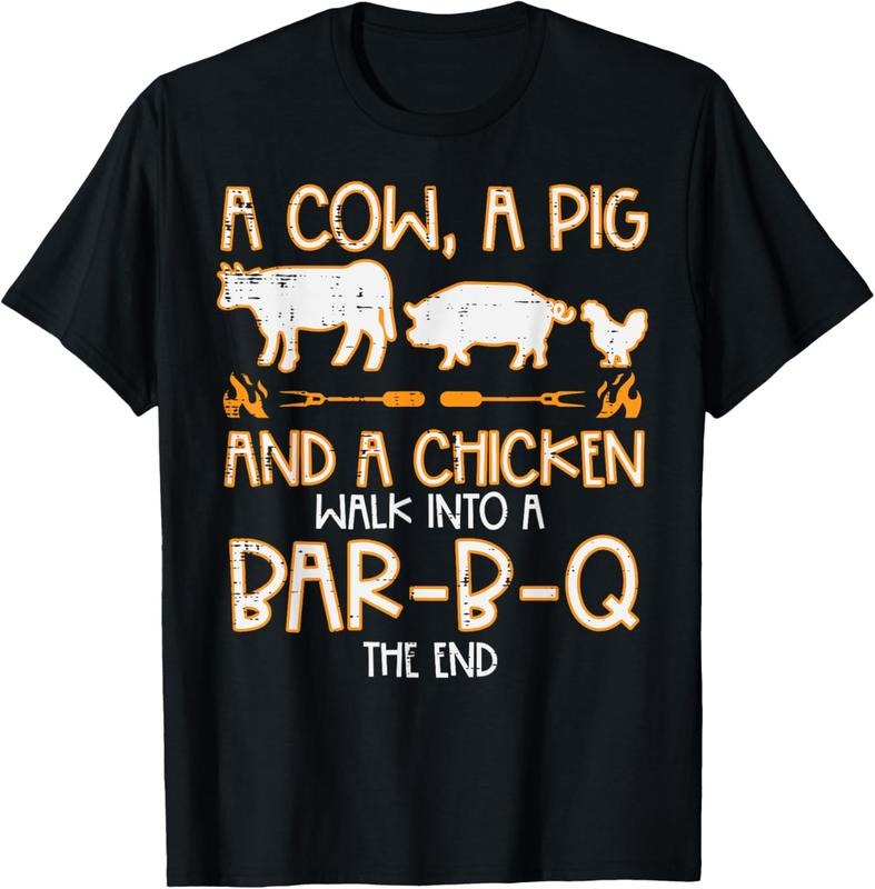 100% Cotton Cow Pig Chicken Walk Bar B Q Bbq Barbecue Grilling Men Women T-Shirt Hoodie, Sweatshirt | GrindPrints.com