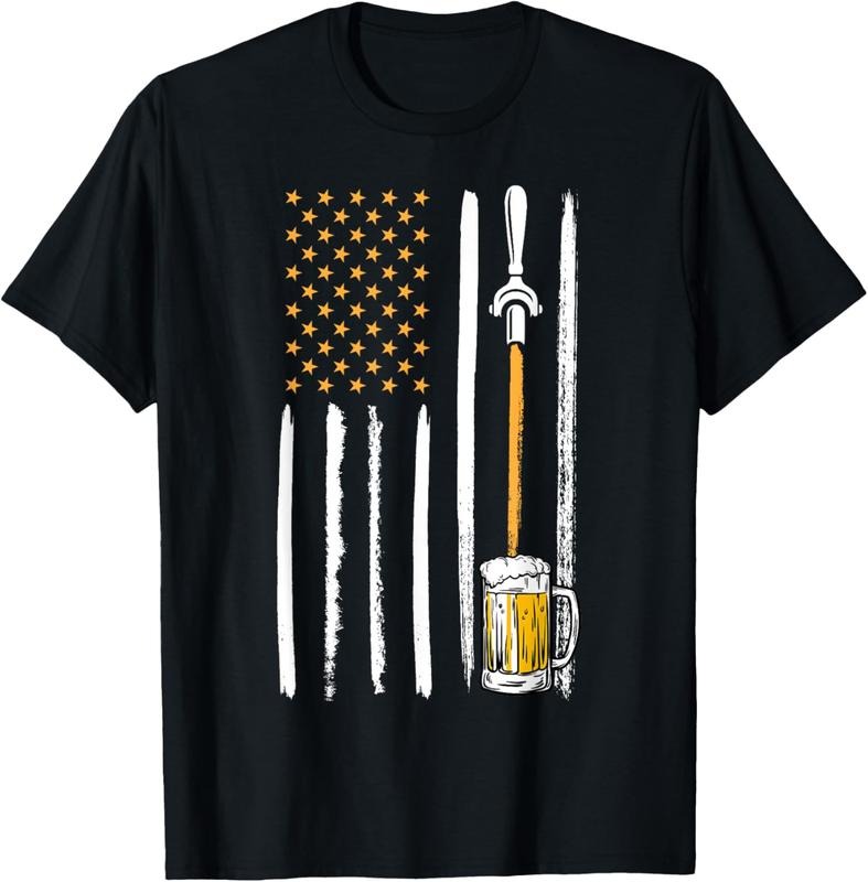 100% Cotton Craft Beer American Flag USA 4th July Brewery Alcohol Lovers T-Shirts, Hoodie, Sweatshirt