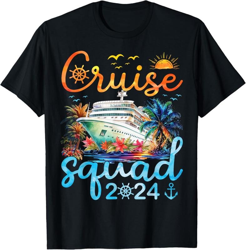 100% Cotton Cruise Squad 2024 Family Group Matching Cruising Vacation T-Shirt Hoodie, Sweatshirt | GrindPrints.com