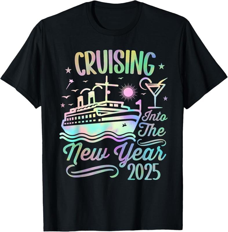 100% Cotton Cruising Into 2025 New Years Eve Party Favors Family Holiday T-Shirt Hoodie, Sweatshirt | GrindPrints.com