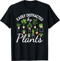 100% Cotton Cute Easily Distracted By Plants Succulent Garden Gardening T-Shirt Hoodie, Sweatshirt | GrindPrints.com