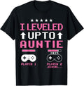 100% Cotton Cute I Leveled Up to Aunt 2025 Promoted to Auntie 2025 Gamer T-Shirt Hoodie, Sweatshirt | GrindPrints.com