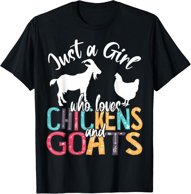 100% Cotton Cute Just A Girl Who Loves Chickens Goats Farmer Girls T-Shirt Hoodie, Sweatshirt | GrindPrints.com