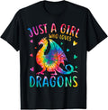 100% Cotton Cute Just Girl Who Loves Dragons Tie Dye T-Shirts, Hoodie, Sweatshirt