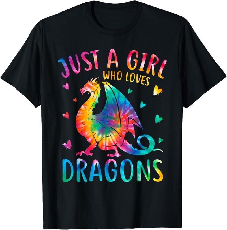 100% Cotton Cute Just Girl Who Loves Dragons Tie Dye T-Shirts, Hoodie, Sweatshirt