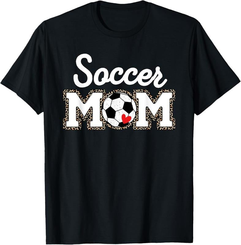 100% Cotton Cute Soccer Mom Leopard Print Mothers Day T-Shirt Hoodie, Sweatshirt | GrindPrints.com