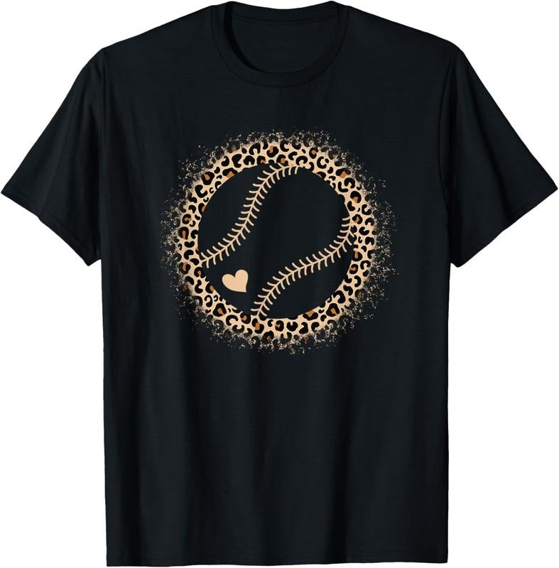100% Cotton Cute Softball Leopard Print Women Girls Softball Player T-Shirt Hoodie, Sweatshirt | GrindPrints.com