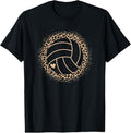 100% Cotton Cute Volleyball Leopard Print Women Girls Volleyball Lover T-Shirt Hoodie, Sweatshirt | GrindPrints.com