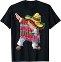 [100% Cotton]Dabbing Mexican Poncho Cinco de Mayo Boys Men Short Sleeve Sombrero Dab T-Shirt Hoodie, Sweatshirt