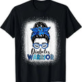 100% Cotton Diabetes Awareness Warrior Womens Messy Bun T1D Type 1 T-Shirt Hoodie, Sweatshirt | GrindPrints.com