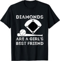 100% Cotton Diamonds Are A Girl's Best Friend - Baseball & Softball Fan T-Shirt Hoodie, Sweatshirt | GrindPrints.com