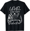 100% Cotton Distressed Level 19 Unlocked 19th 19 Year Old T-Shirts, Hoodie, Sweatshirt