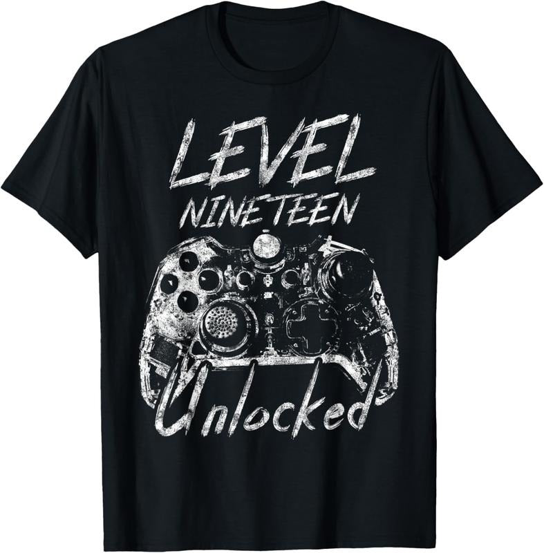 100% Cotton Distressed Level 19 Unlocked 19th 19 Year Old T-Shirts, Hoodie, Sweatshirt