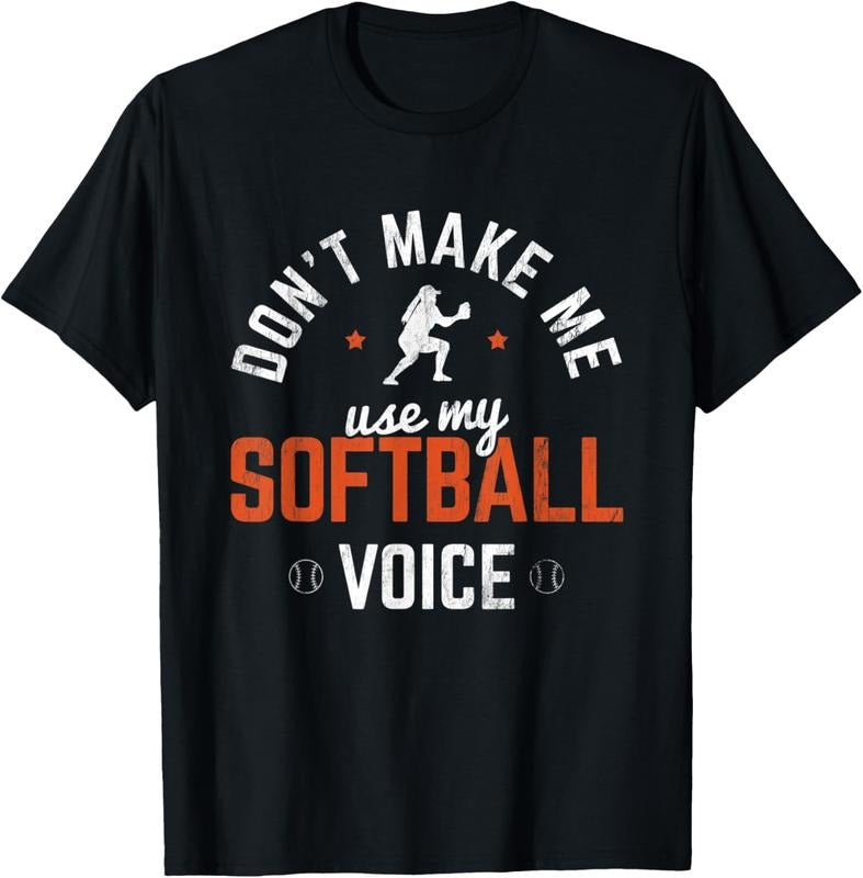 100% Cotton Don't Make Me Use Softball Voice Softball Player Softball T-Shirt Hoodie, Sweatshirt | GrindPrints.com