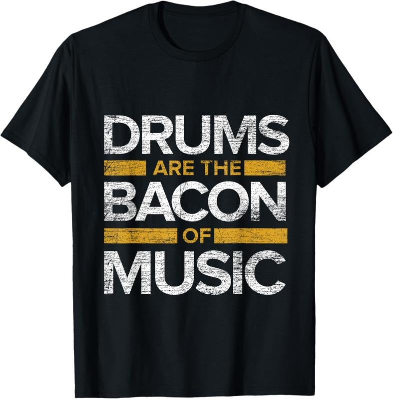 100% Cotton Drums Are The Bacon Of Music Drummer Drums T-Shirt Hoodie, Sweatshirt | GrindPrints.com