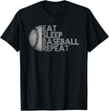 100% Cotton Eat Sleep Baseball Repeat Baseball Player Funny Baseball T-Shirt Hoodie, Sweatshirt | GrindPrints.com