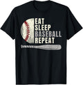 100% Cotton Eat Sleep Baseball Repeat Funny Baseball Player T-Shirt Hoodie, Sweatshirt | GrindPrints.com