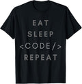 100% Cotton Eat Sleep Code Repeat Funny Programming Coding Gift Shirt T-Shirt Hoodie, Sweatshirt | GrindPrints.com