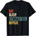 100% Cotton Eat Sleep Gymnastics Repeat - Funny Retro Vintage Gymnast T-Shirt Hoodie, Sweatshirt | GrindPrints.com