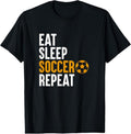 100% Cotton Eat Sleep Soccer Repeat Funny Soccer Player Soccer T-Shirt Hoodie, Sweatshirt | GrindPrints.com