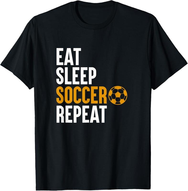 100% Cotton Eat Sleep Soccer Repeat Funny Soccer Player Soccer T-Shirt Hoodie, Sweatshirt | GrindPrints.com