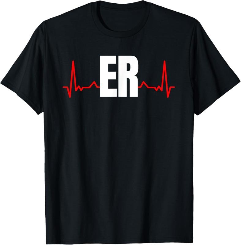100% Cotton Emergency Medicine Emergency room Nurse ER Heartbeat T-Shirt Hoodie, Sweatshirt | GrindPrints.com