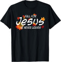 100% Cotton Fall Jesus He Never Leaves Shirt Christian Halloween T-Shirts, Hoodie, Sweatshirt