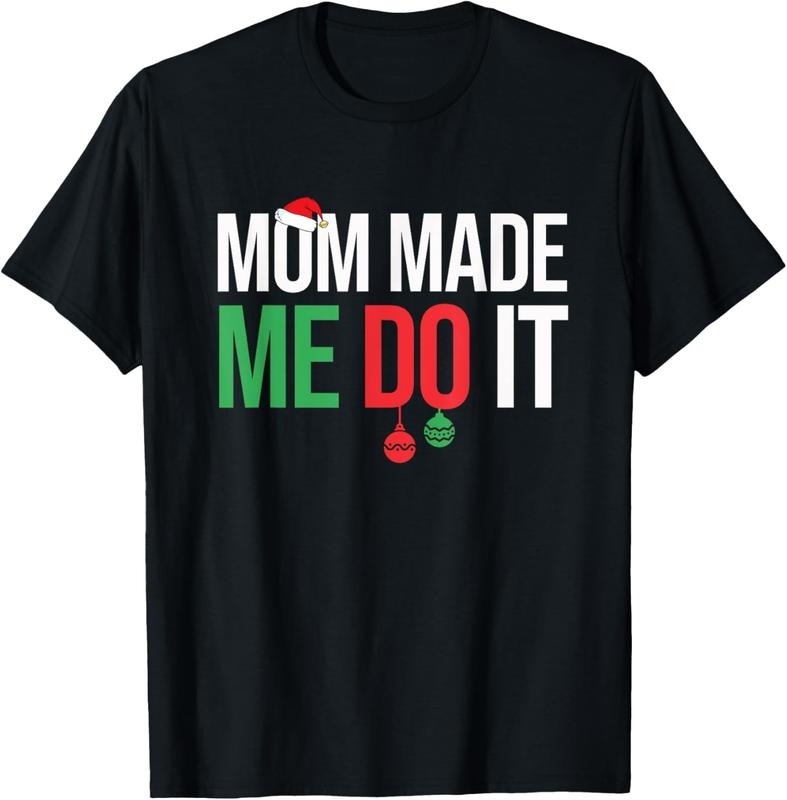 100% Cotton Family Christmas Pajamas Matching Mom Made Me Do It T-Shirt Hoodie, Sweatshirt | GrindPrints.com