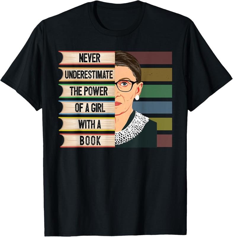 100% Cotton Feminist Ruth Bader Ginsburg RBG Quote Girl With Book Women T-Shirt Hoodie, Sweatshirt | GrindPrints.com