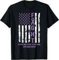 100% Cotton Fight Flag Purple Ribbon Support Pancreatic Cancer Awareness T-Shirts, Hoodie, Sweatshirt