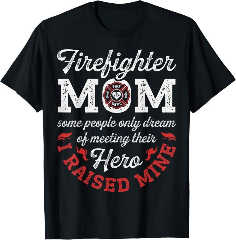 100% Cotton Firefighter Mom Mother's Day Thin Red Line Firefighting T-Shirt Hoodie, Sweatshirt | GrindPrints.com
