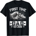 100% Cotton First Time Dad Est 2025 Fist Bump New Dad Funny Father's Day T-Shirt Hoodie, Sweatshirt | GrindPrints.com