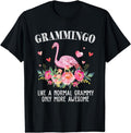 [100% Cotton]Flamingo Grammingo like a normal Grammy Gifts Funny Grandma Printed T-Shirt Hoodie, Sweatshirt | GrindPrints.com