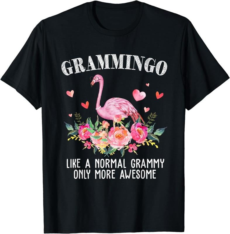 [100% Cotton]Flamingo Grammingo like a normal Grammy Gifts Funny Grandma Printed T-Shirt Hoodie, Sweatshirt | GrindPrints.com