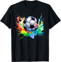 100% Cotton Football Watercolor Soccer Ball Artsy Splash Player Team T-Shirt Hoodie, Sweatshirt | GrindPrints.com