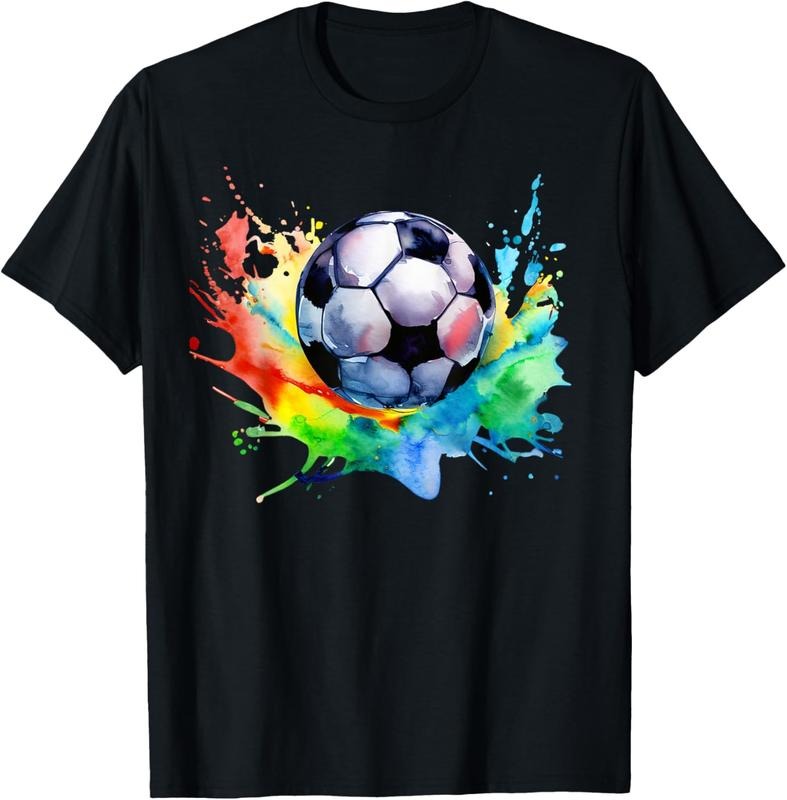 100% Cotton Football Watercolor Soccer Ball Artsy Splash Player Team T-Shirt Hoodie, Sweatshirt | GrindPrints.com