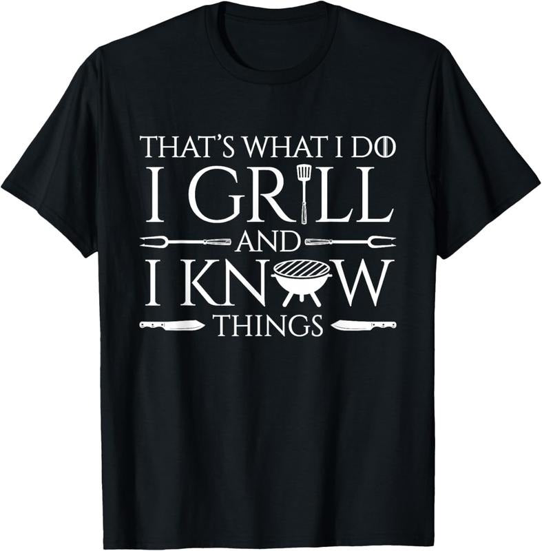 100% Cotton Fun I Grill Know Things Meat Lover Barbecue Dad T-Shirts, Hoodie, Sweatshirt