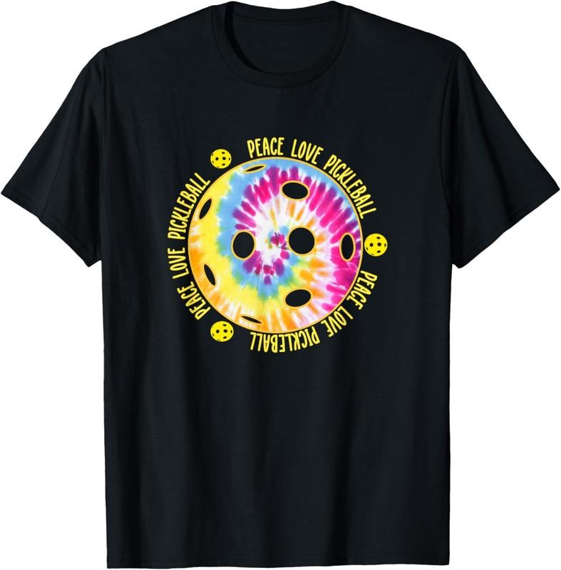 100% Cotton Fun Pickleball Shirt Unisex Peace Love Pickleball Tie Dye T-Shirt Hoodie, Sweatshirt | GrindPrints.com
