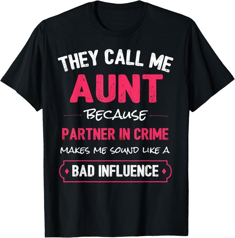 100% Cotton Funny Aunt Aunt Partner In Crime T-Shirt Hoodie, Sweatshirt | GrindPrints.com
