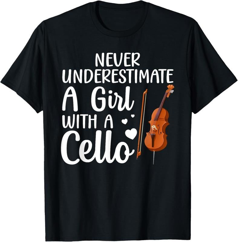 100% Cotton Funny Cello Art For Girls Women Youth Cello Players T-Shirt Hoodie, Sweatshirt | GrindPrints.com