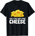 100% Cotton Funny Cheese Just a Boy Who Loves Cheese T-Shirt Hoodie, Sweatshirt | GrindPrints.com