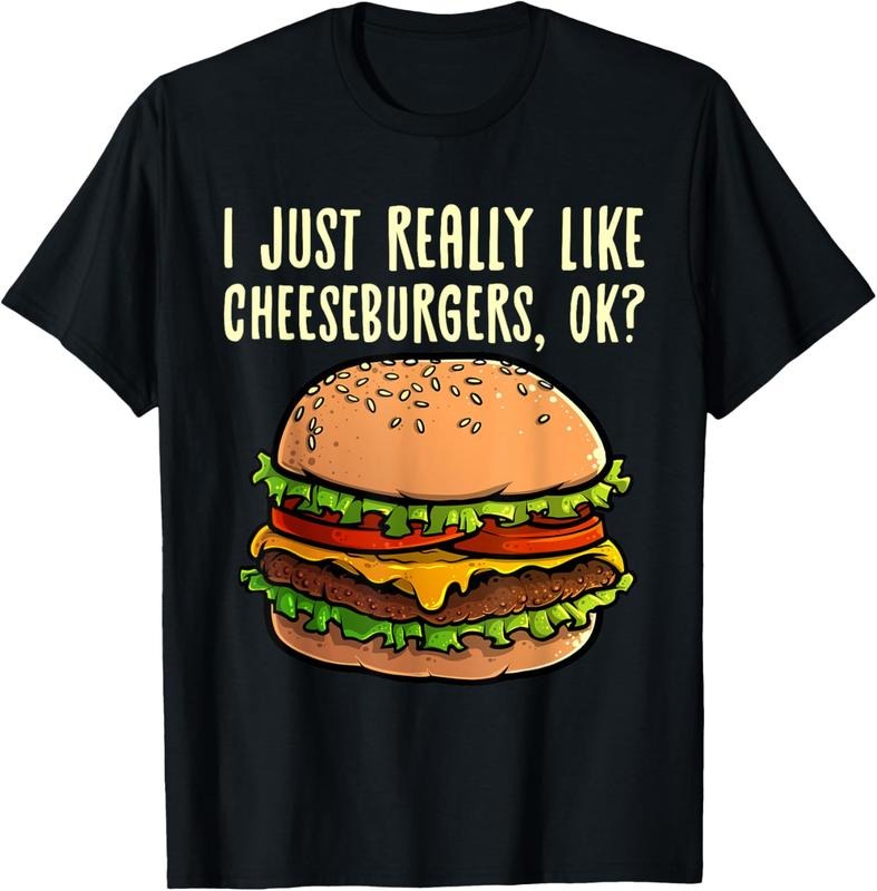 100% Cotton Funny Cheeseburger Hamburger Design Burger Lover Men Women T-Shirt Hoodie, Sweatshirt | GrindPrints.com