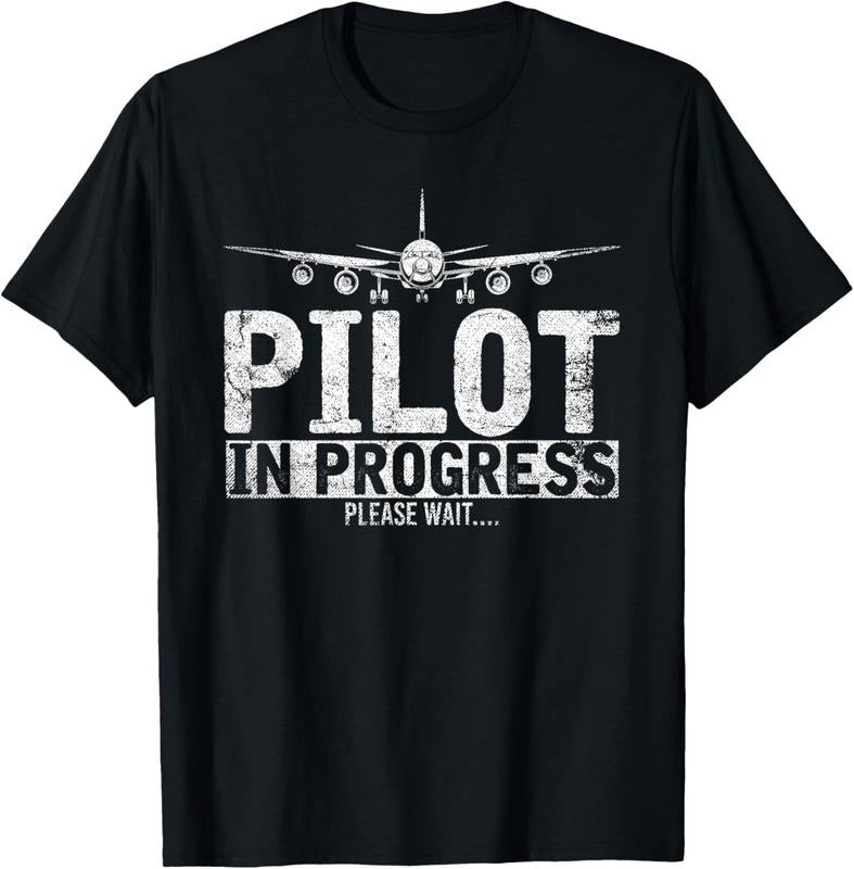 100% Cotton Funny Copilot Gift Flight Pilot In Progress Future Pilot T-Shirt Hoodie, Sweatshirt | GrindPrints.com